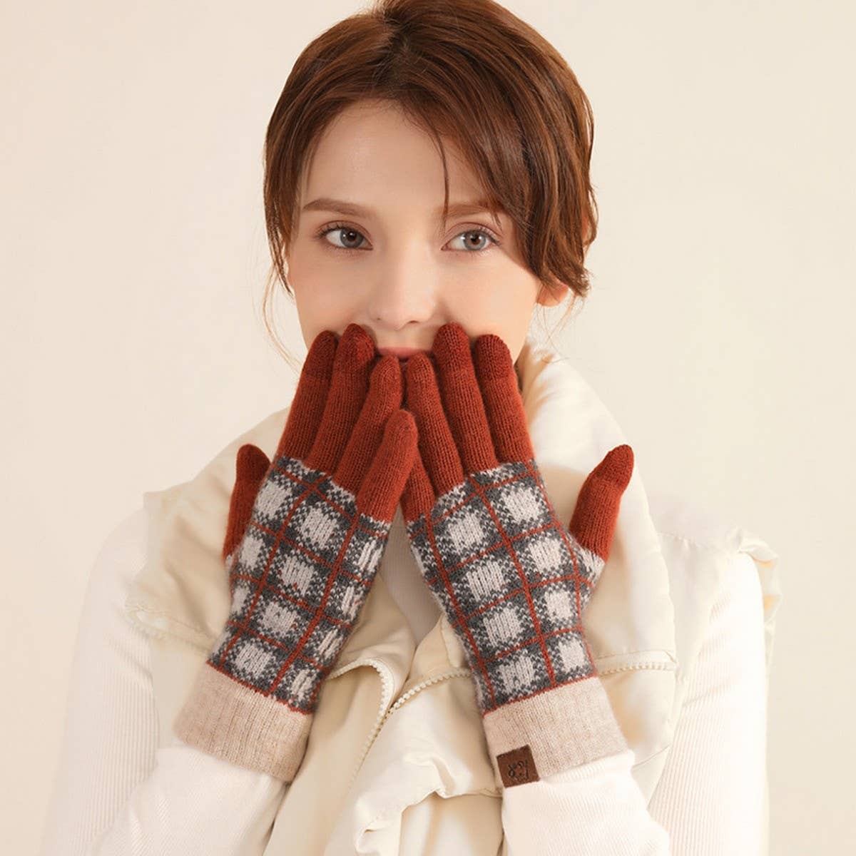 ADULT WOOL KNITTED WARM GLOVES FOR WOMEN IN WINTER_CWAG0387