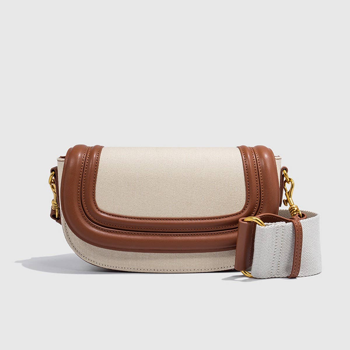 POPULAR WIDE SHOULDER STRAP SADDLE BAG FOR WOMEN_CWAB3421