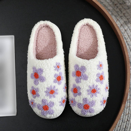 PURPLE LILAC EMBROIDERED COTTON SLIPPERS_CWSHS0873