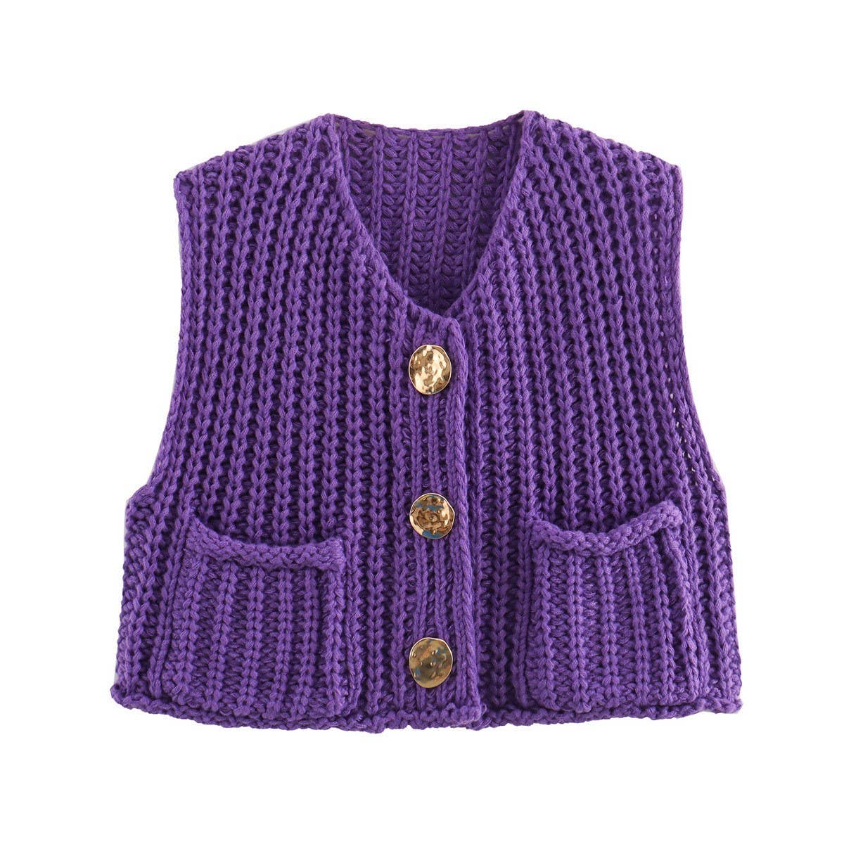 Women's Sleeveless Knit Vest with Pockets
