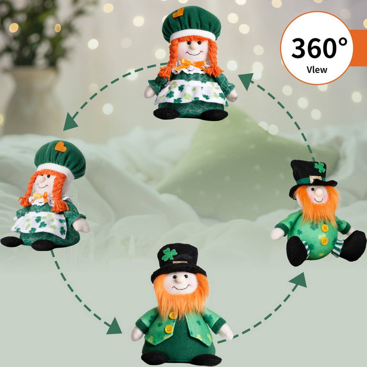 ST. PATRICK'S DAY PARTY APRON SUIT RUDOLPH DOLL_CWMM3448