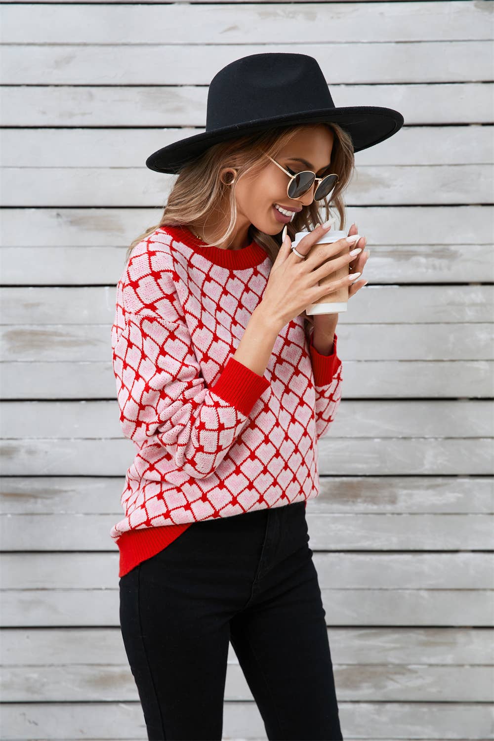 VALENTINE'S DAY CREW NECK PULLOVER SWEATER