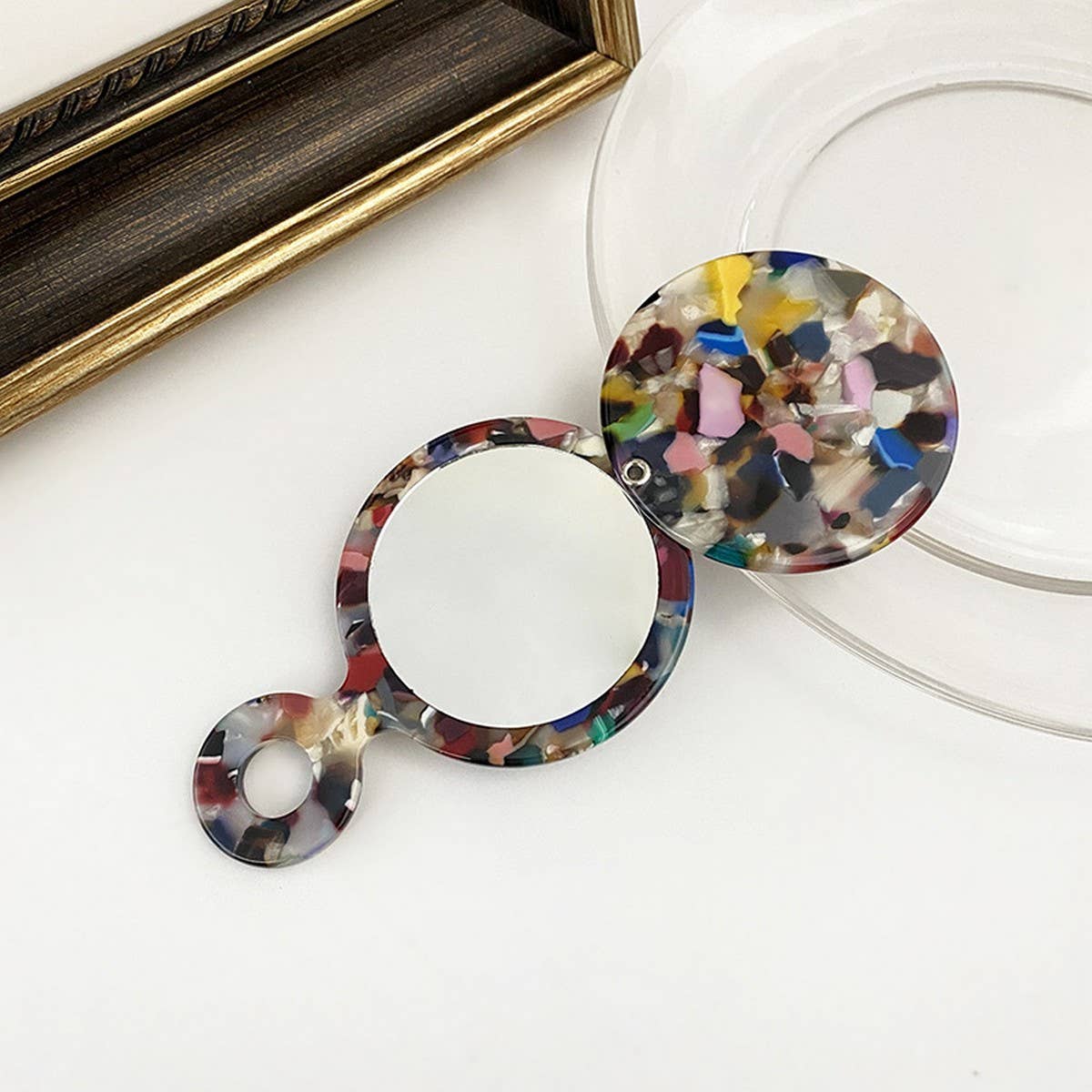 Portable Compact Round Mirror for Purse Travel_CWMM6370