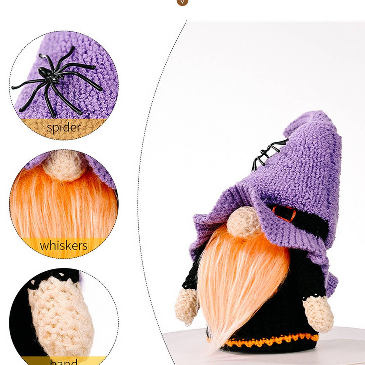 HALLOWEEN KNITTED RUDOLPH DOLL ORNAMENTS