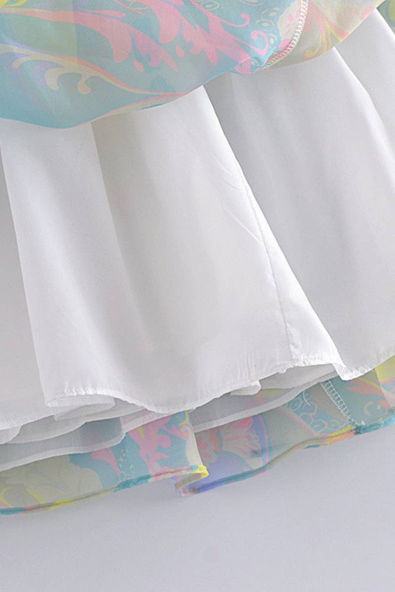 CWDSD8135_SWEET FLORAL TIERED MESH PUFF DRESS