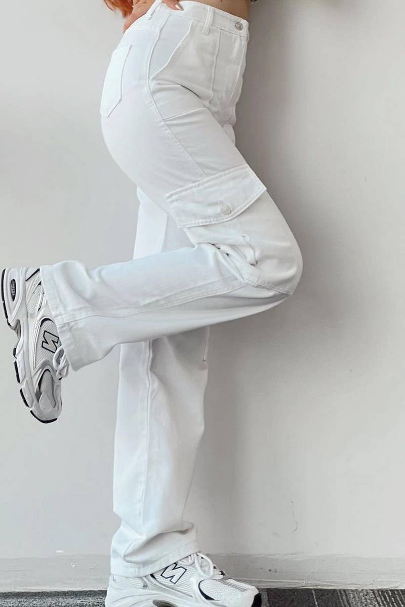 CWBLP1487_MID-RISE THREE-DIMENSIONAL POCKET OVERALLS