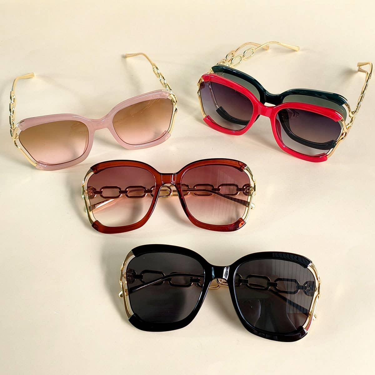 BIG FRAME CHAIN FASHION METAL SUNGLASSES_UV400_CWASG0276