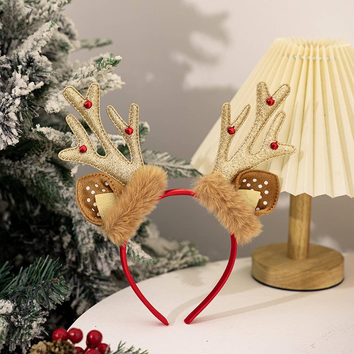 CWAHA07531_CHRISTMAS REINDEER ANTLER PLUSH HEADBAND