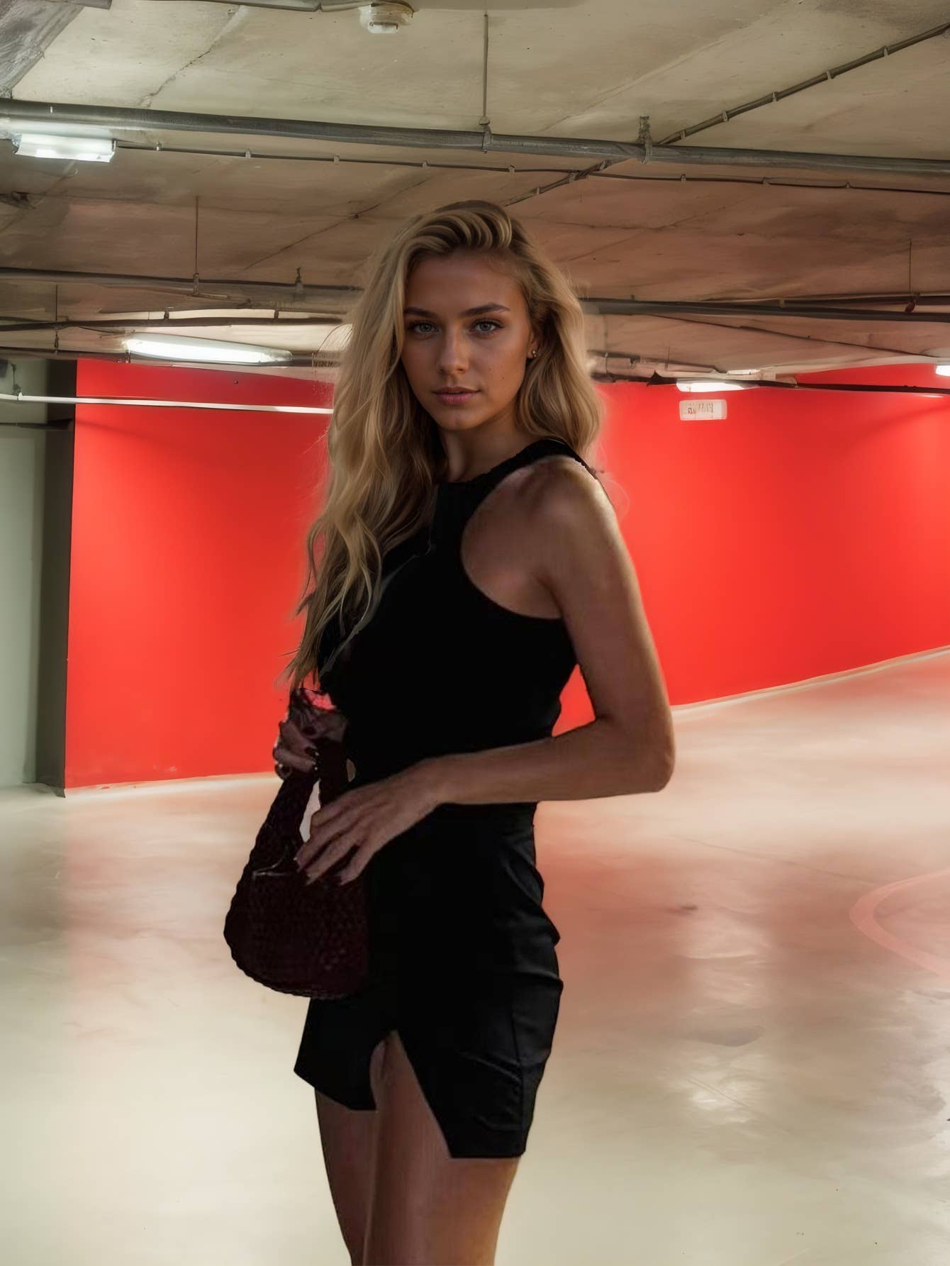 Sexy slit slim-fit wrap hip short dress