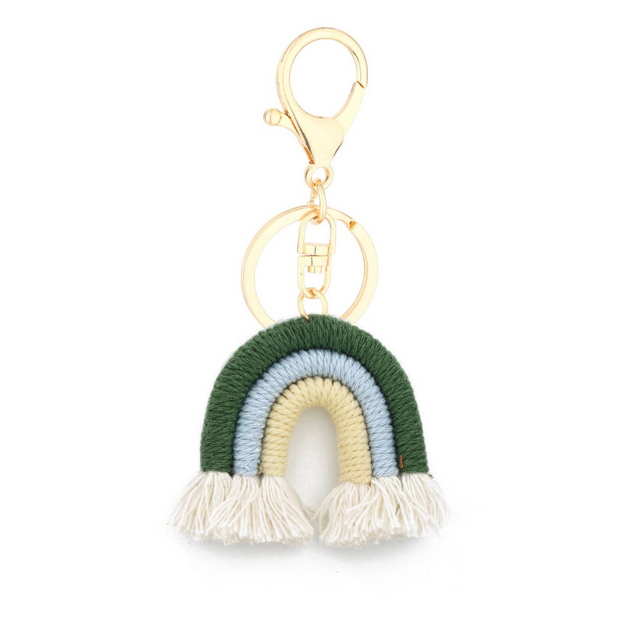 Macrame Rainbow Keychain Boho Car Hanging Decor_CWAB5031