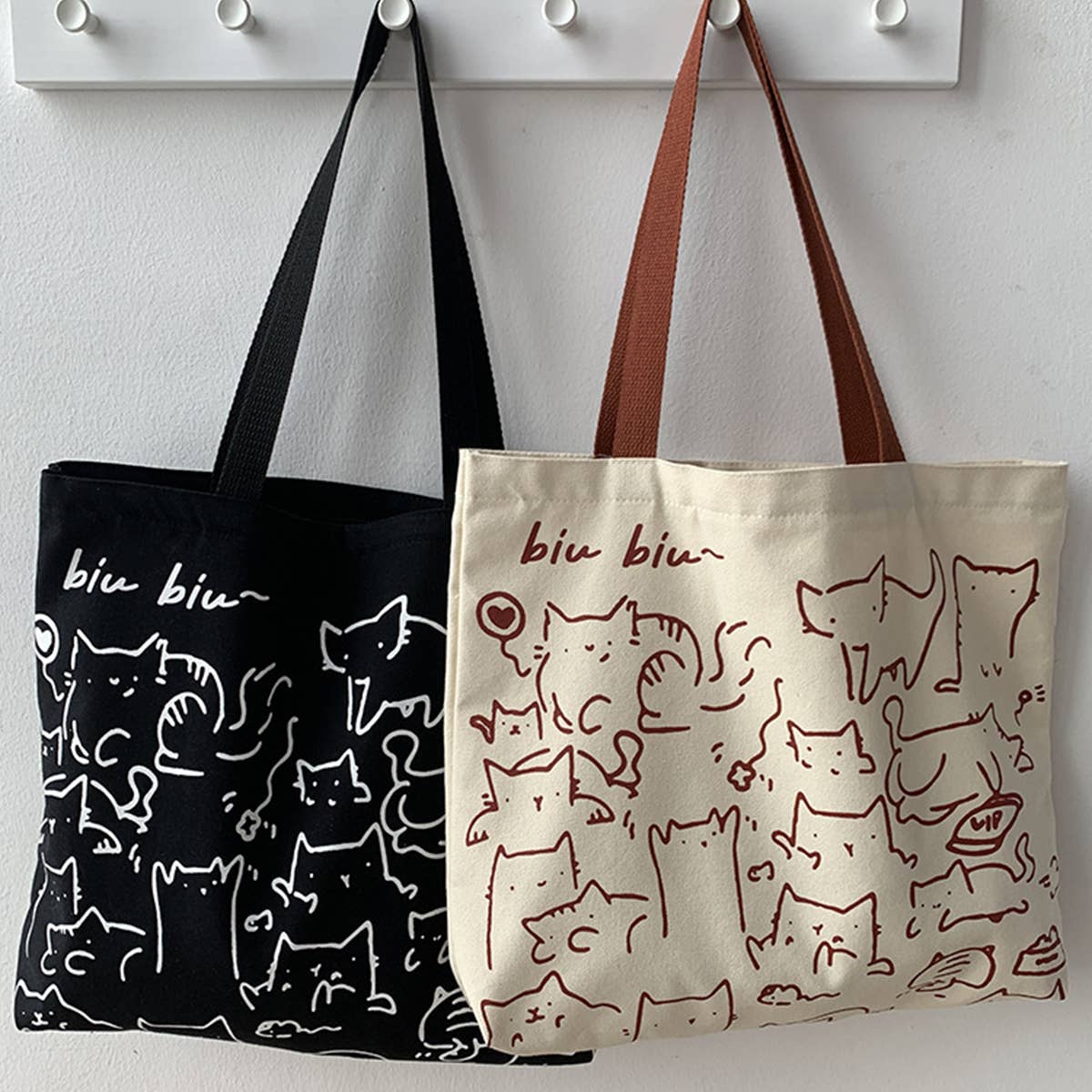 CANVAS TOTE BAGS WITH ADORABLE ANIMAL PRINT_CWAB2046