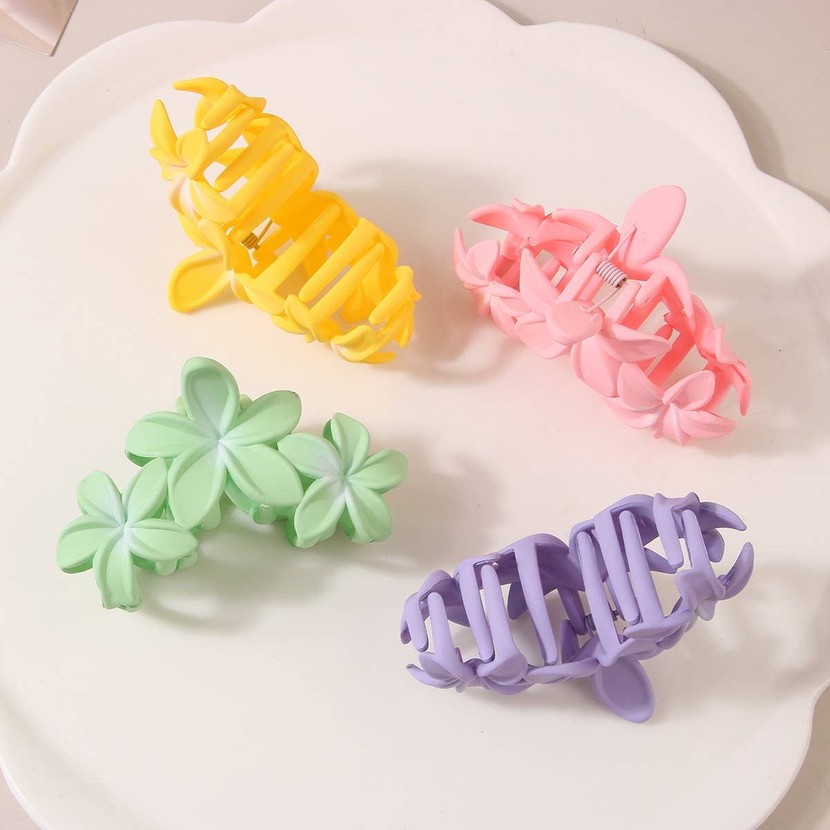 Candy Color Flower Hair Claw, Egg Flower Side Clip_CWMM5007