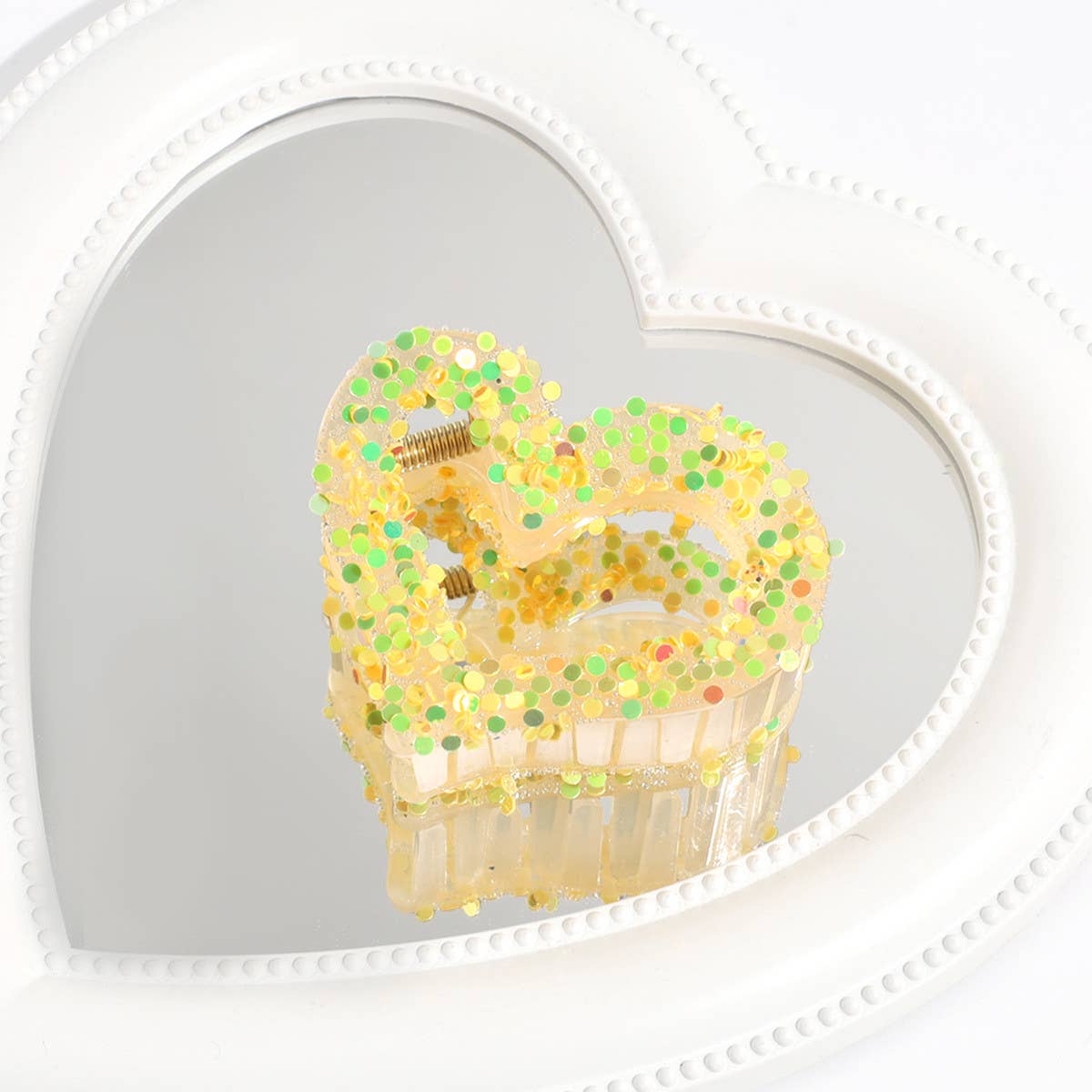 Heart & Star Glitter Hair Claw,Sweet Back Bun Clip