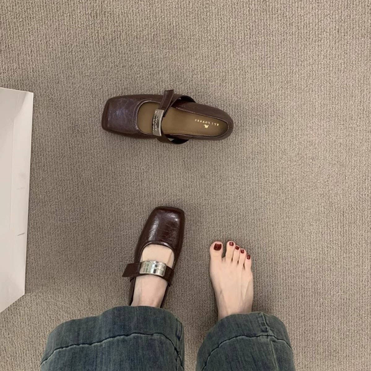 Soft Wedge Mary Janes White Hidden Heel Shoes_CWSHF0132