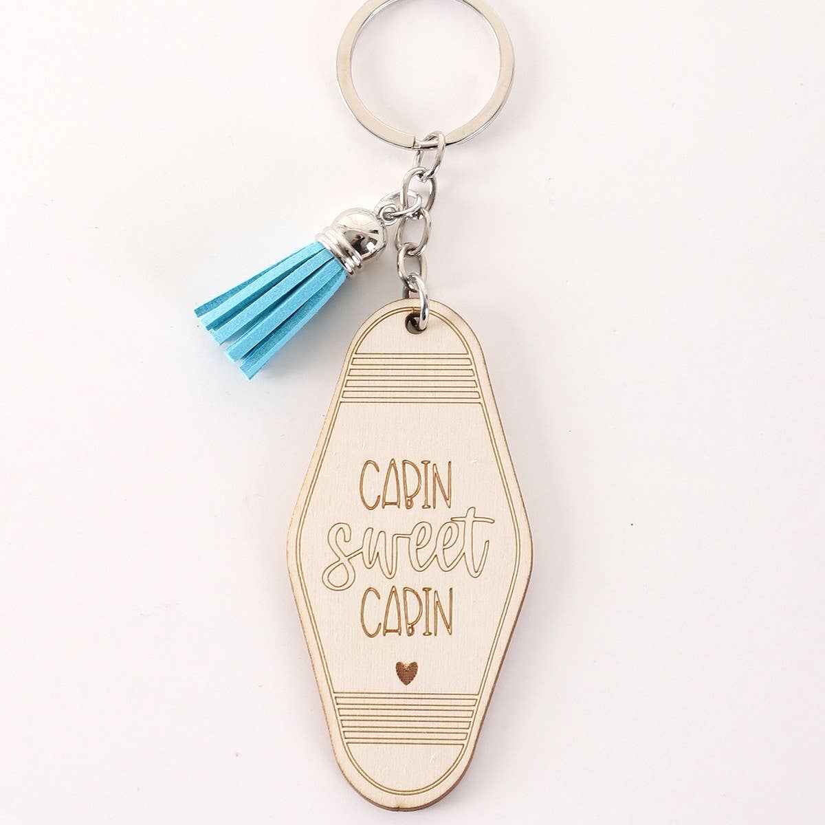 LETTER ENGRAVED WOODEN KEYCHAIN