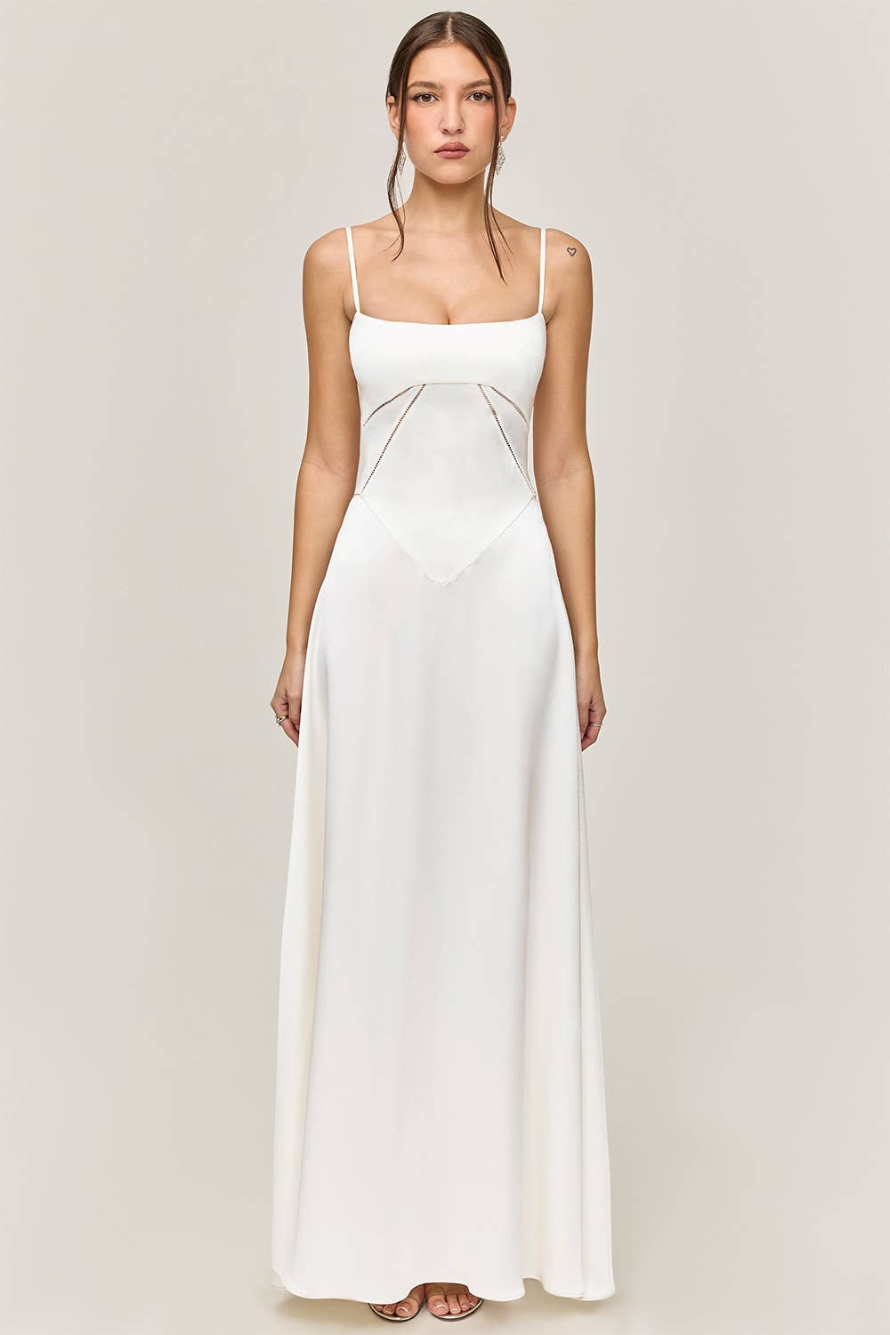 Sexy halter slim backless solid color long dress