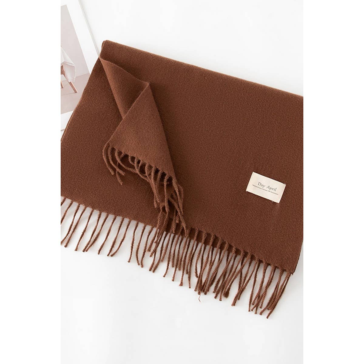 CWASC1482_SOLID COLOR MEDIUM-LENGTH WARM SCARF SHAWL NECK