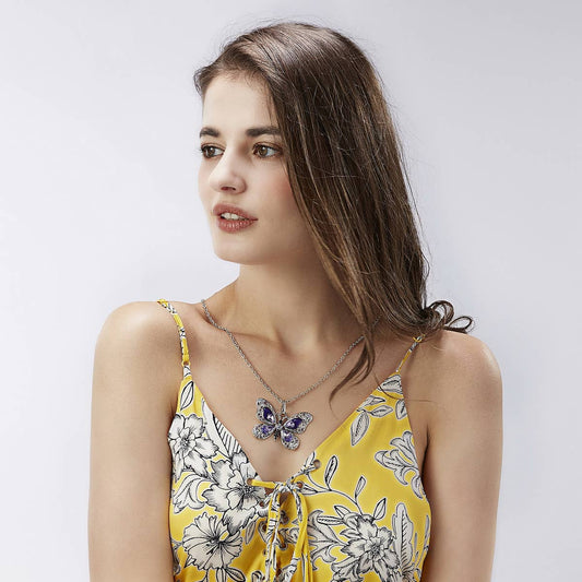 VINTAGE MULTICOLOR BUTTERFLY NECKLACE