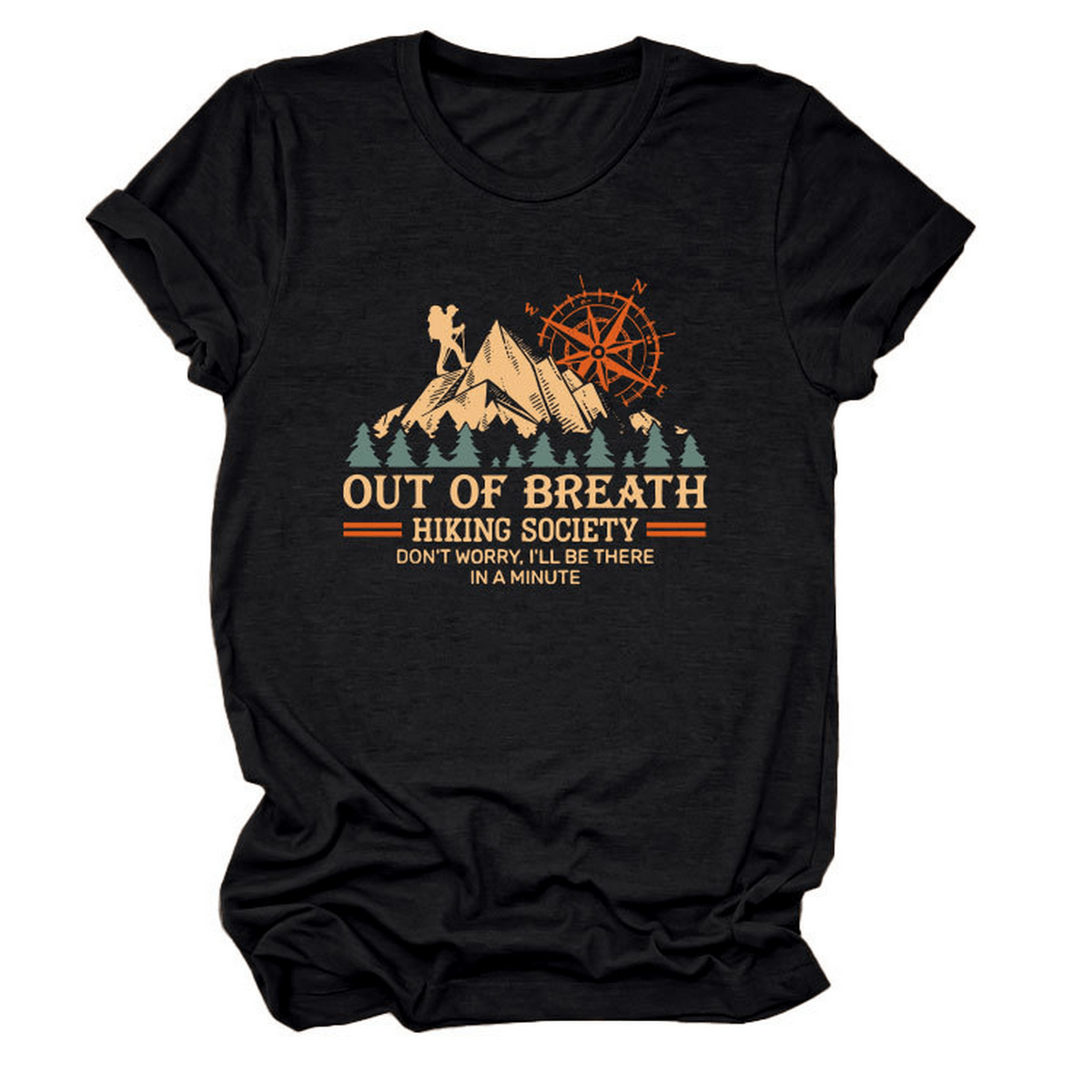 Comfy Crew Neck Tee ??Hiking Quote for Women_CWTTS1523