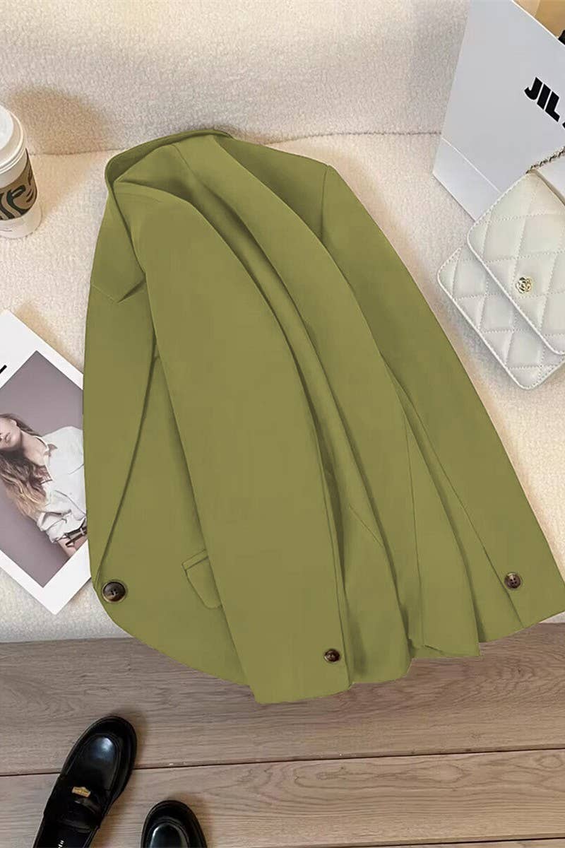 CWOBL0135_SINGLE BUTTON LAPEL POCKET BLAZER