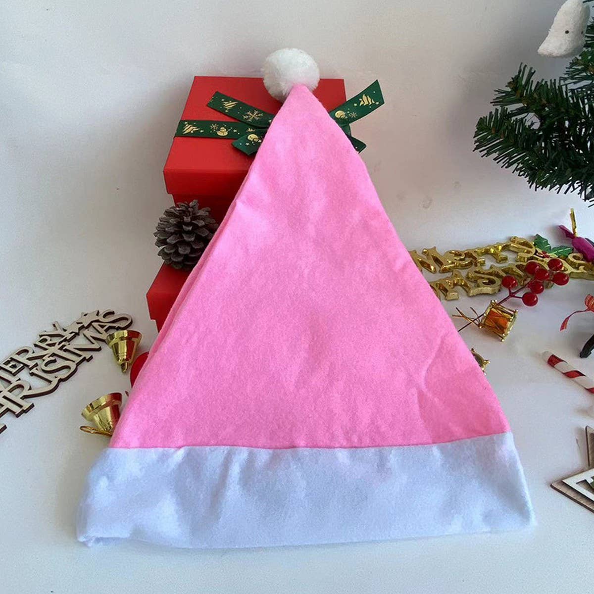 CWAH4075_CHRISTMAS ADULT MULTICOLOR SANTA HAT