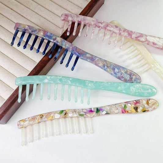 Vintage Wide Tooth Acetate Comb for Curly Hair