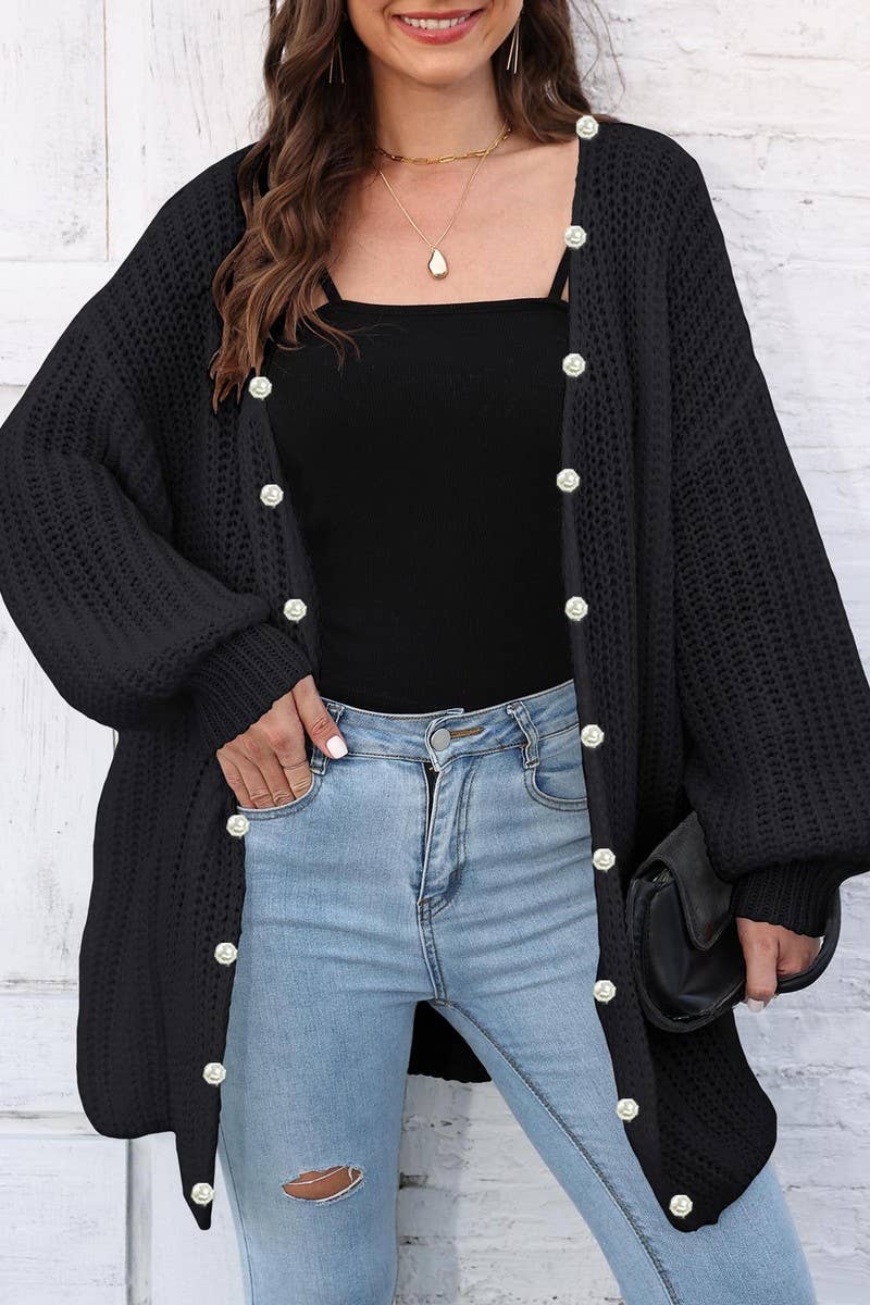CWOSWL07390_WOMEN OVERSIZED CHUNKY KNIT CARDIGAN SWEATER