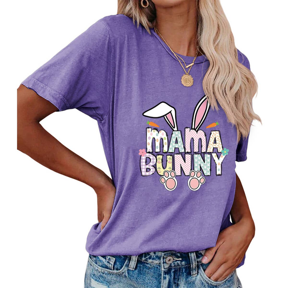 EASTER PULLOVER ROUND NECK FASHION PRINTED T SHIRT_CWTTS0855