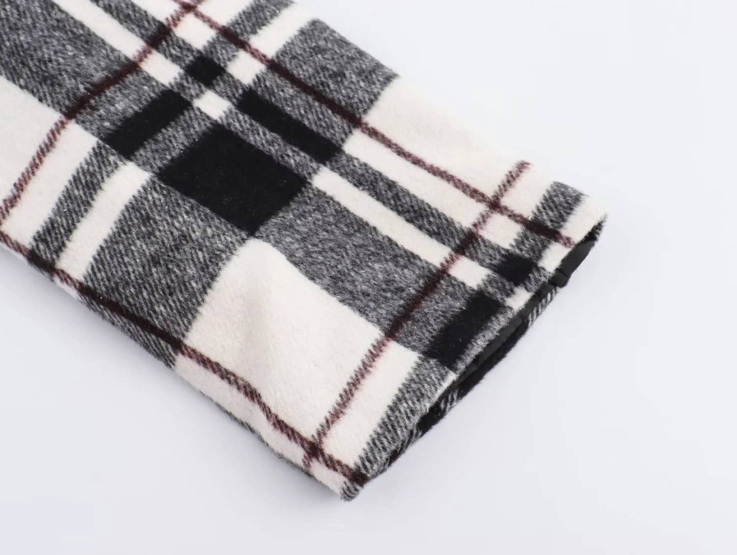 VINTAGE BAGGY LAPEL LONG-SLEEVED PLAID JACKET