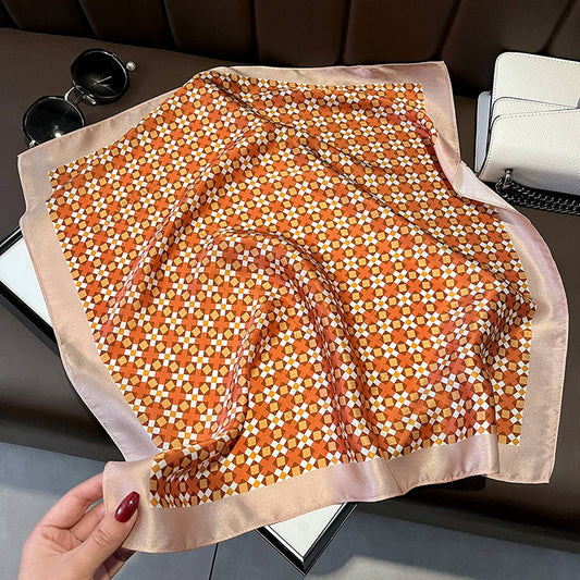 Purple Floral Silk Scarf - Elegant Square Scarf_CWASC0626