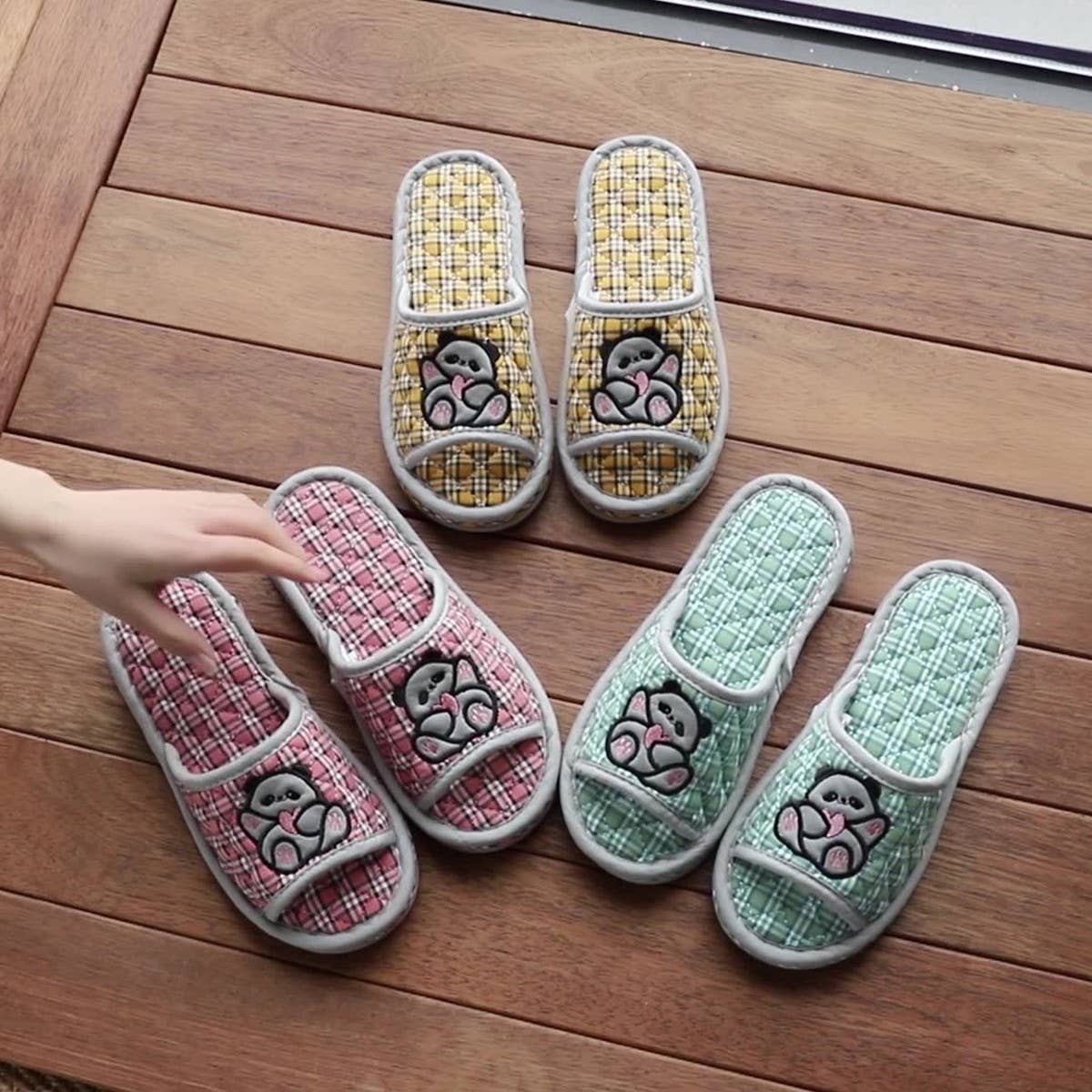 Thick Cotton Soft Sole Panda Slippers