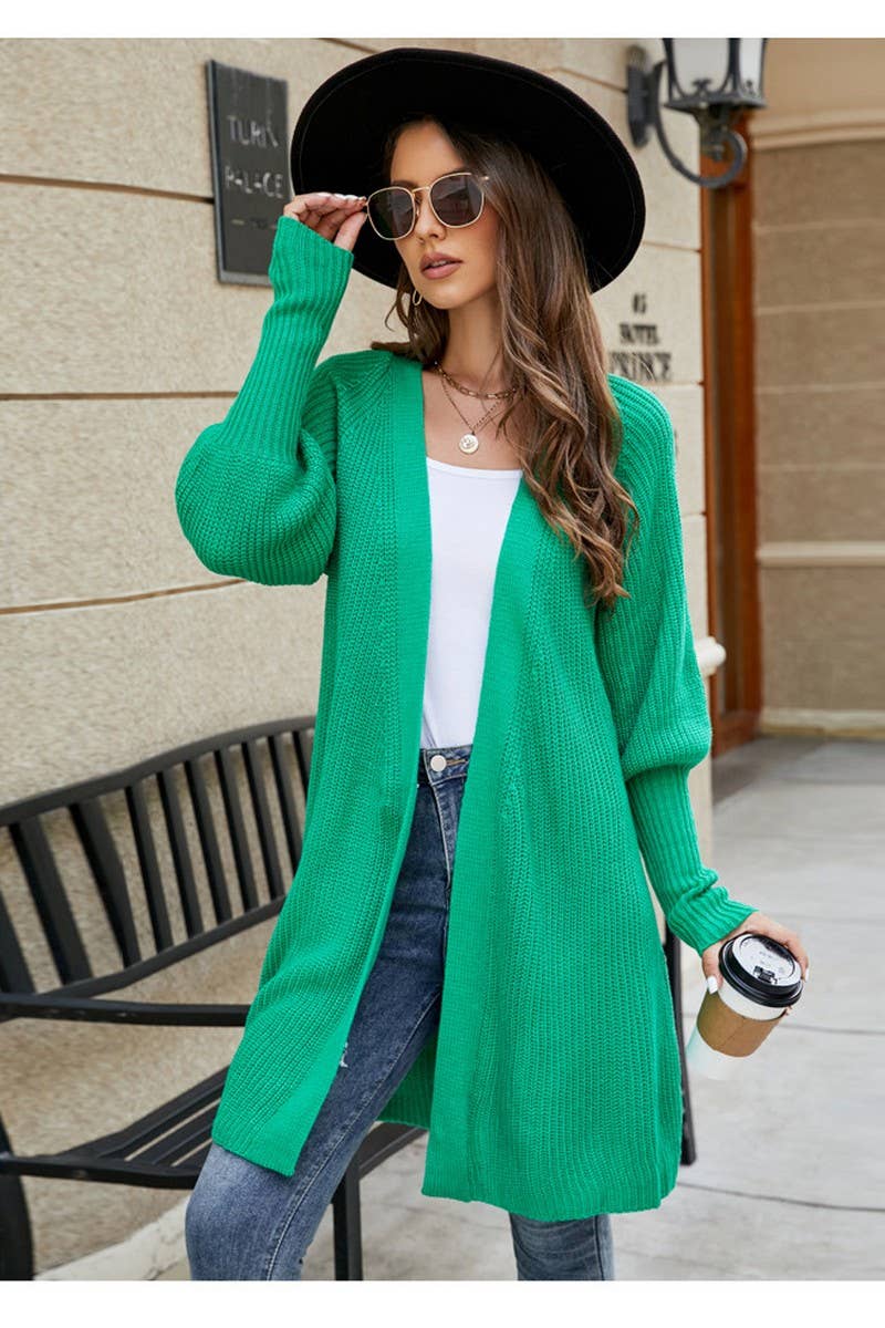 CWOCAL0760_SOLID COLOR LONG KNITTED CARDIGAN WITH TIES