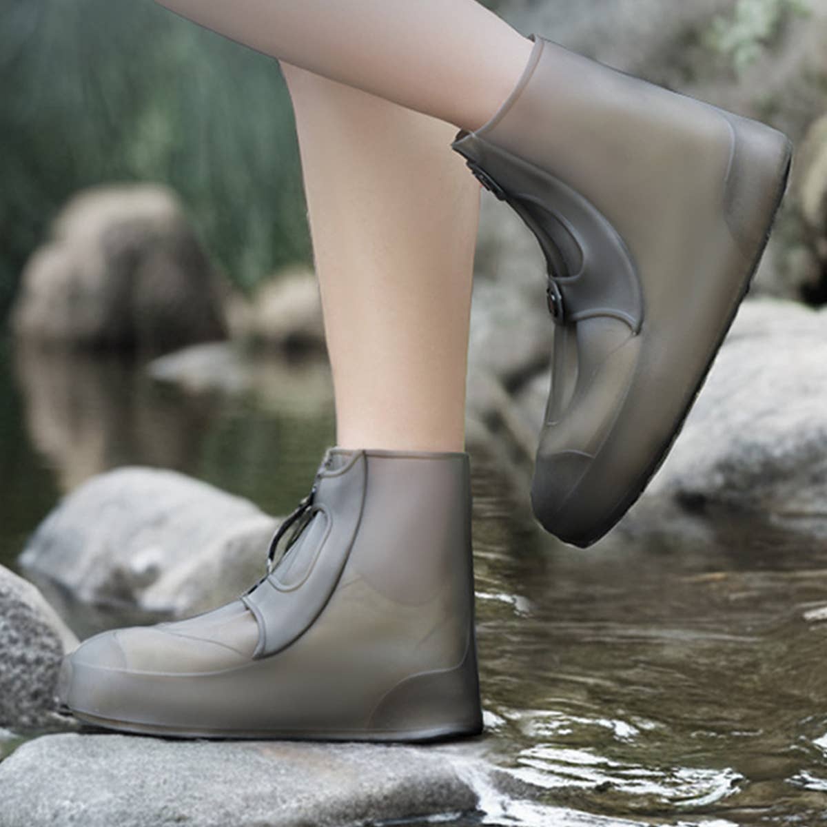 CWMM8543_MID-TUBE NON-SLIP THICKENED PORTABLE RAIN BOOTS