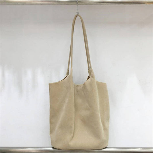Vintage Faux Suede Tote?Soft &Spacious Shoulder Bag_CWAB4107