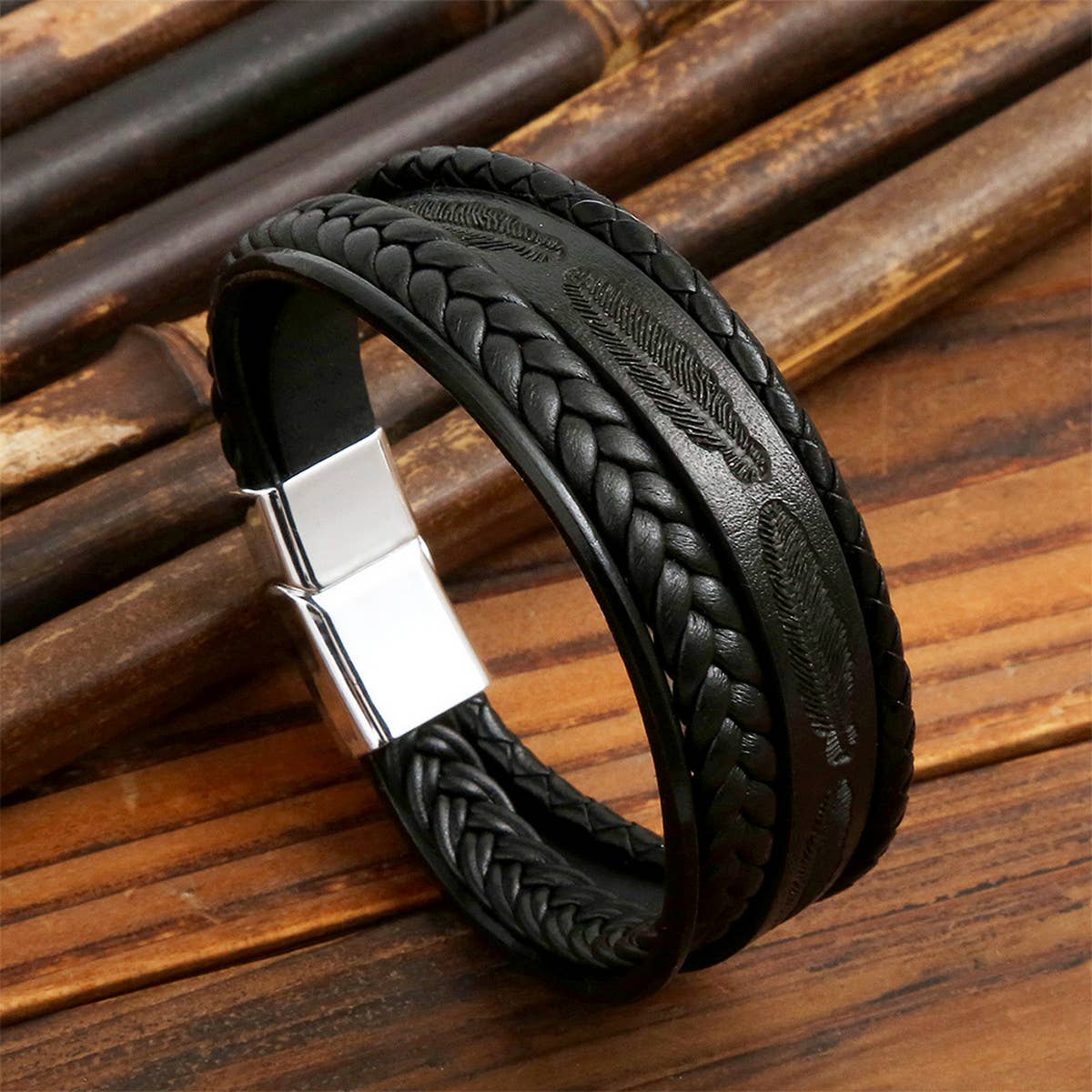 NEW FEATHER ALLOY BUCKLE BRACELET