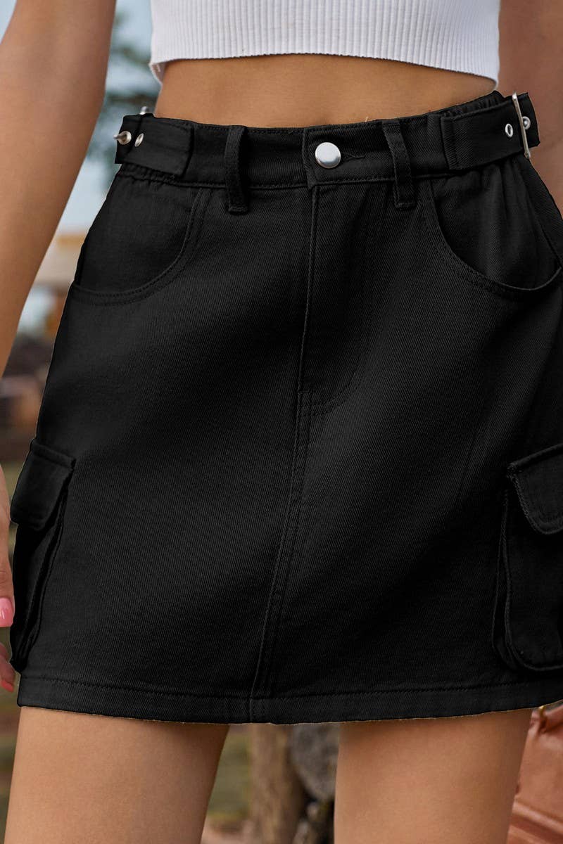 CWBSS00125_SOLID COLOR WASHED ELASTIC WAIST SHORT SKIRT