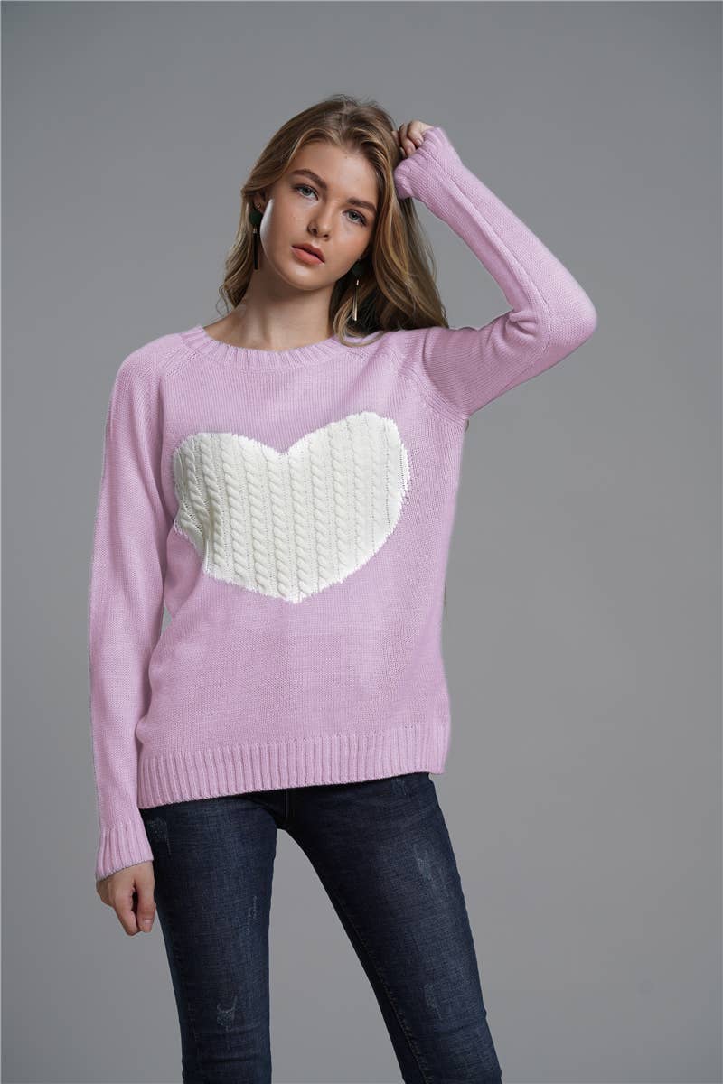VALENTINE'S DAY PULLOVER CREW-NECK LOVE SWEATER