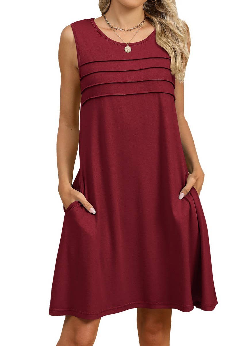 CWDSD7406_SPRING AND SUMMER CASUAL LOOSE POCKET DRESS