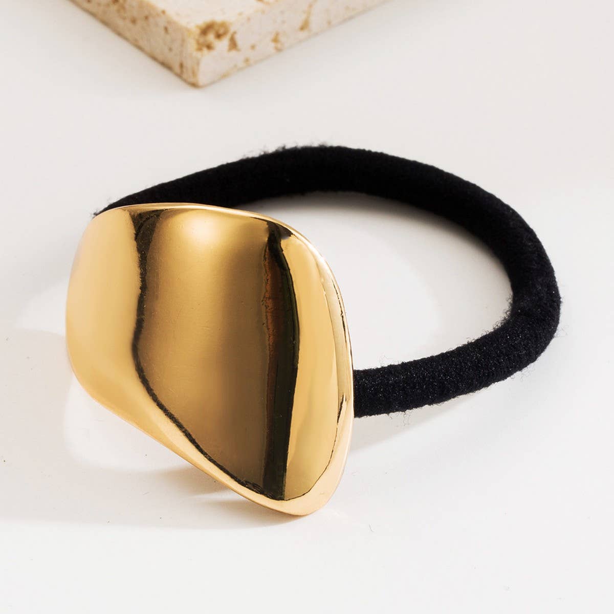 Minimalist Metal Heart Square Elastic Hair Tie