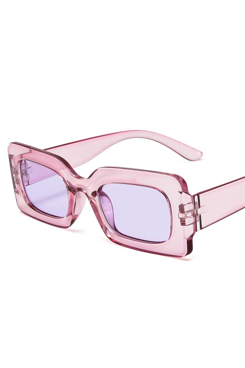 Trendy Small Square Jelly Sunglasses, Retro Style