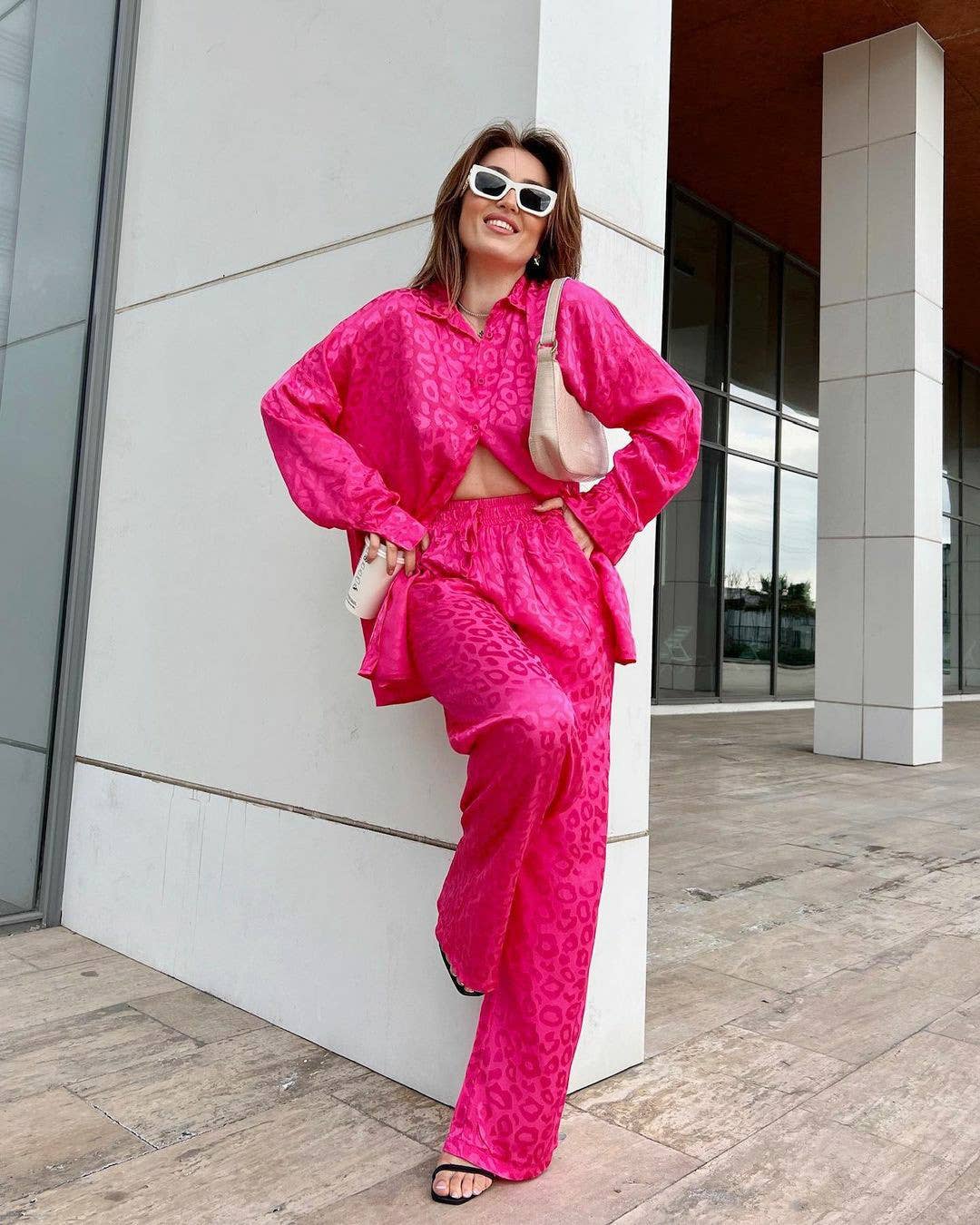 LONG SLEEVE LEOPARD PRINT FASHION WOMEN'S SUIT