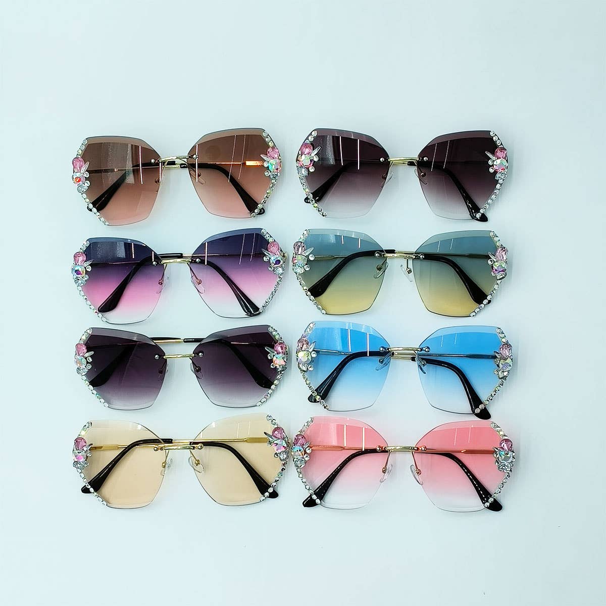 WOMEN FASHION RHINESTONE SUNGLASSES