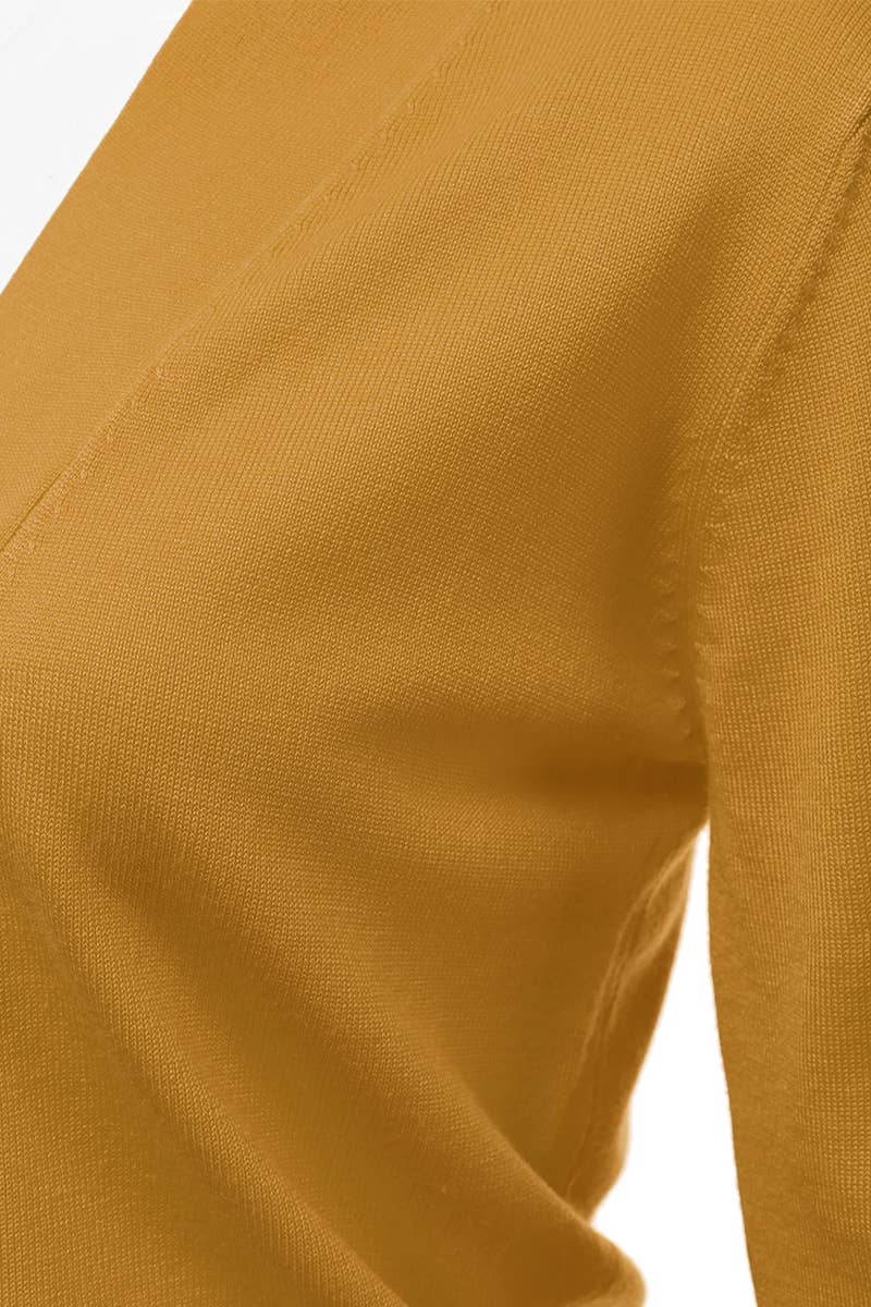 AWOCAS074_Basic 3/4 Sleeve Open Front Cropped Cardigan