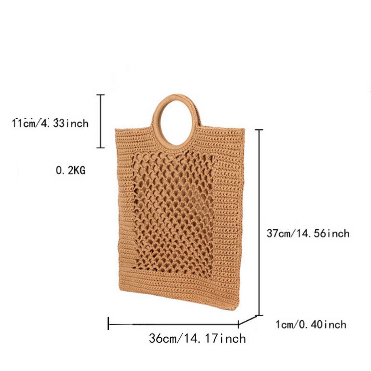 NEW SOLID COLOR COTTON ROPE WOVEN BAG_CWAB4715
