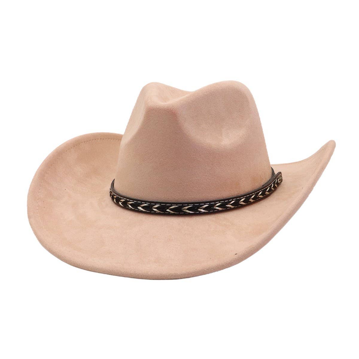 Unisex Western Suede Cowboy FedoraHat Ethnic Style_CWAH04398