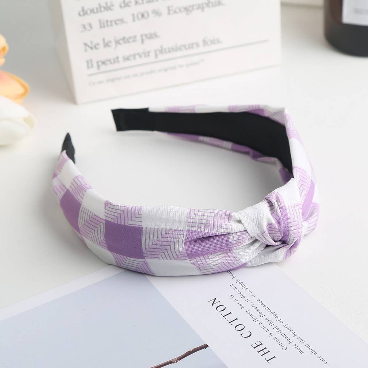 SIMPLE NEW STYLE PLAID KNOTTED HEADBAND_CWAHA1715
