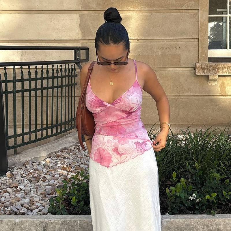 Sexy Versatile Sleeveless V-Neck Tie-Dye Tank Top