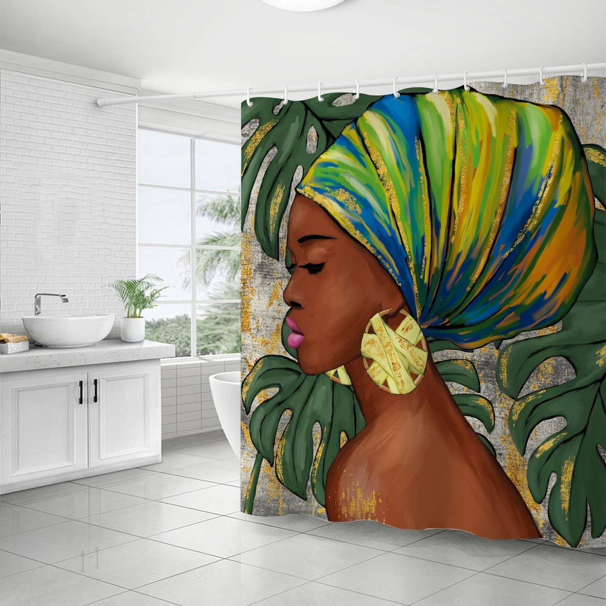 DIGITAL PRINTING BATHROOM SHOWER CURTAIN