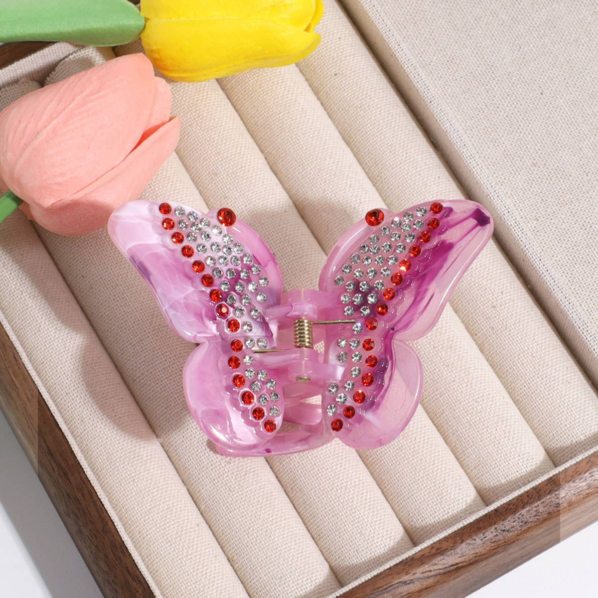 Elegant Butterfly Hair Claw, Gradient Rhinestone