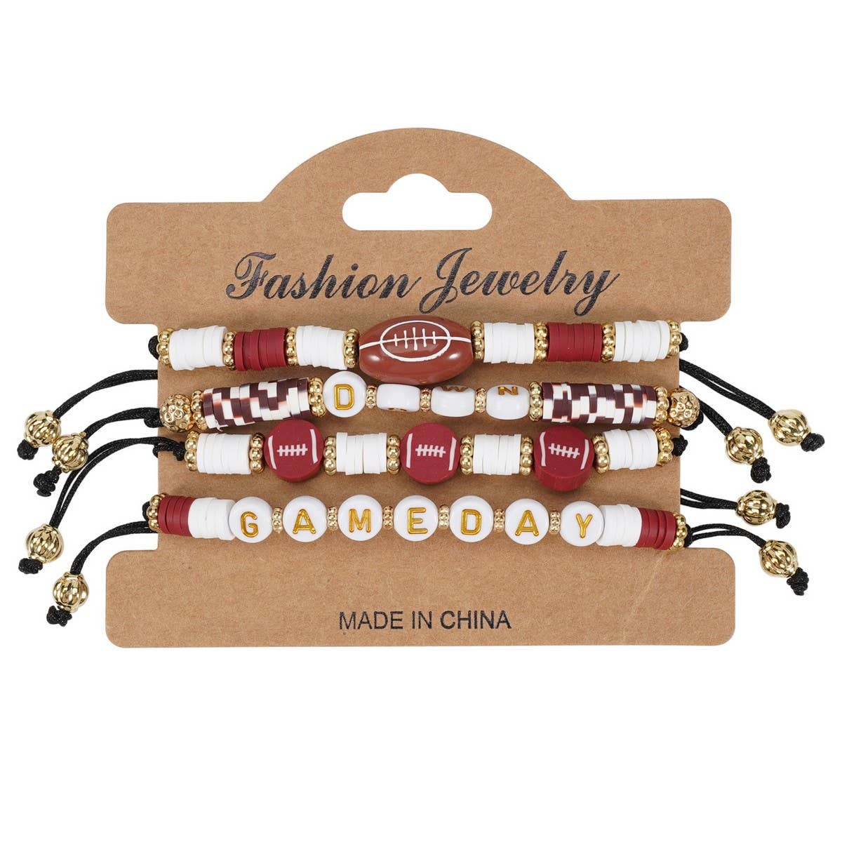 CWMM10459_FOOTBALL MOM GAME DAY BEADED ELASTIC BRACELET